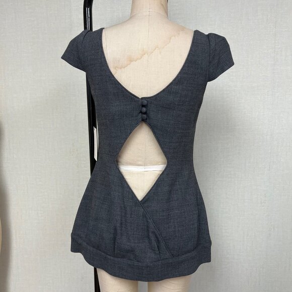 NWT Deadstock 2000s Keyhole Cut Out Wool Blend Nancy Rose Long Blouse 6 $215 - Picture 3 of 3